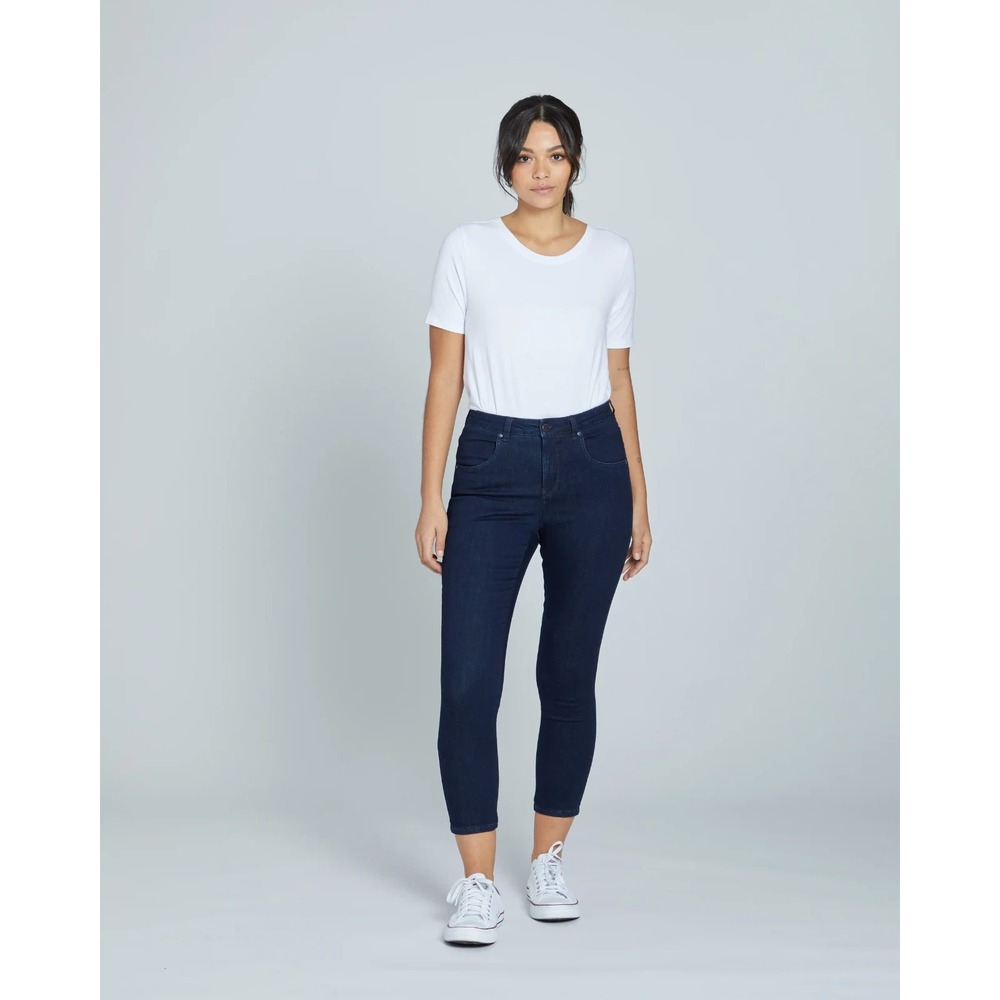 Universal Standard Womens Jeans Size 2 High‎ Rise Dark Indigo Skinny Seine (15)
